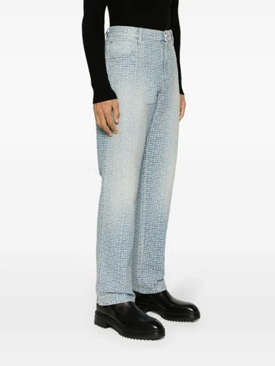 Balmain Embroidered Denim Jeans