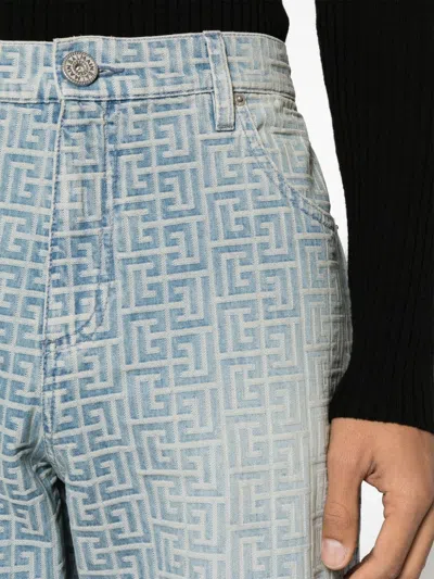 Balmain Embroidered Denim Jeans