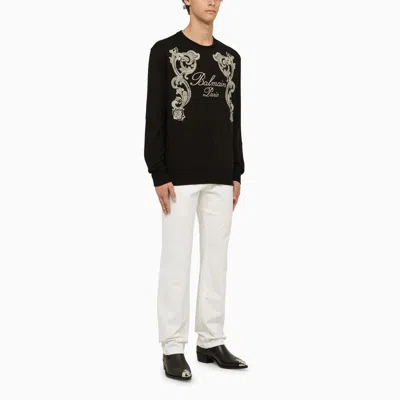 Balmain Five-pocket High-waist Slim Denim Crop Pants