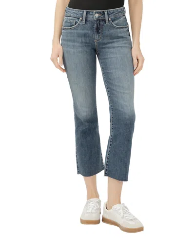 Silver Jeans Co. Women's Elyse Mid Rise Comfort Fit Kick Flare Jeans In Blue