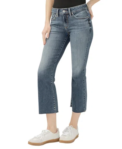 Silver Jeans Co. Women's Elyse Mid Rise Comfort Fit Kick Flare Jeans In Blue
