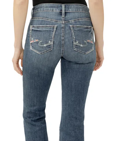 Silver Jeans Co. Women's Elyse Mid Rise Comfort Fit Kick Flare Jeans In Blue