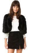 ADRIENNE LANDAU Knit Fur Capelet