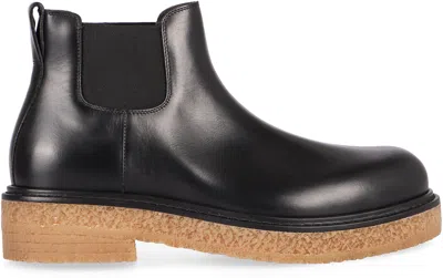Bottega Veneta Black Leather Haddock Ankle Boots