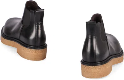 Bottega Veneta Black Leather Haddock Ankle Boots