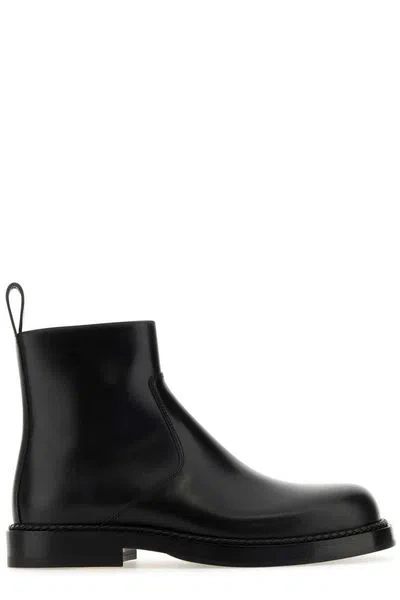 Bottega Veneta Black Leather Strut Ankle Boots