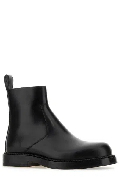 Bottega Veneta Black Leather Strut Ankle Boots