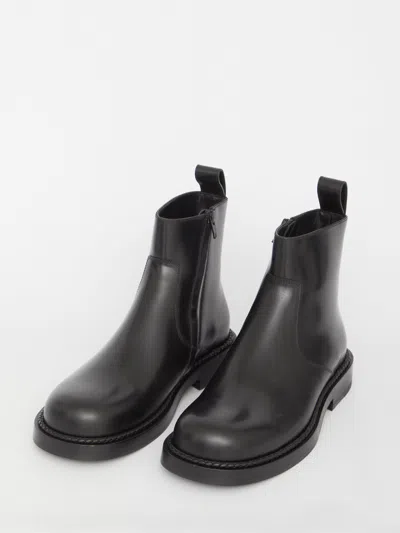 Bottega Veneta Black Leather Strut Ankle Boots