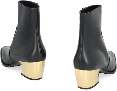 Bottega Veneta Leather Tokyo Western Booties With Metal Heel 5cm