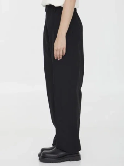 Bottega Veneta Pleated Grain De Poudre Wool Straight-leg Pants