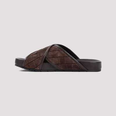 Bottega Veneta Chocolate Suede Tarik Slippers