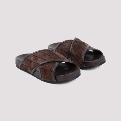 Bottega Veneta Chocolate Suede Tarik Slippers