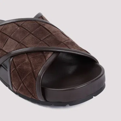 Bottega Veneta Chocolate Suede Tarik Slippers
