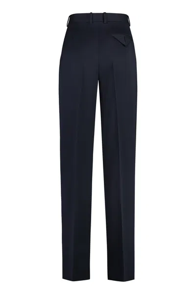 Bottega Veneta Navy Straight Leg Tailored Trousers For Women