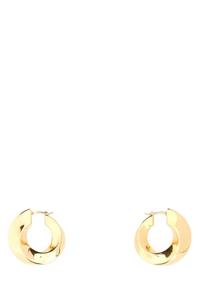 Bottega Veneta Twisted Hoop Earrings With 18k Gold Plating