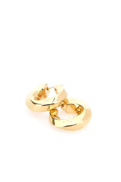 Bottega Veneta Twisted Hoop Earrings With 18k Gold Plating