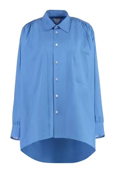 Bottega Veneta Light Blue Cotton Blend Oversize Shirt