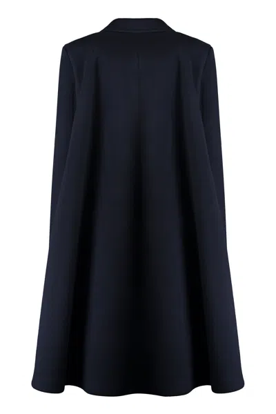 Bottega Veneta Caped Wool And Cashmere Coat In Black