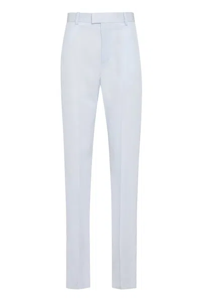 Bottega Veneta Pantalone In Twill Azzurro Pastello Donna