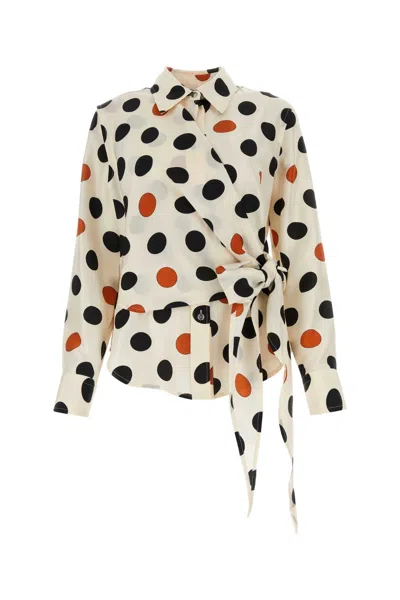 Bottega Veneta Silk Shirt With Polka Dot Pattern And Tie Detail
