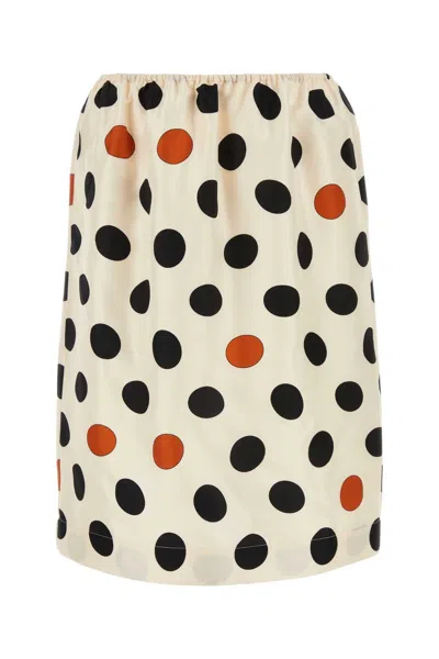 Bottega Veneta Silk Skirt With Polka Dot Pattern And Elastic Waistband