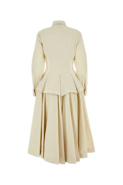Bottega Veneta Sand Cotton Blend Shirt Dress