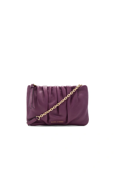 Marc Jacobs Gathered Pouch With Chain Crossbody In Dark Blue/gold