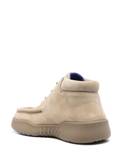 Burberry Beige Suede Log Ankle Boots