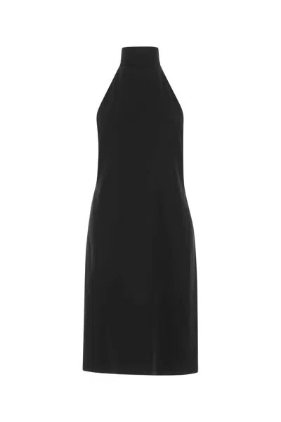 Burberry Funnel-neck Silk Bib Dress