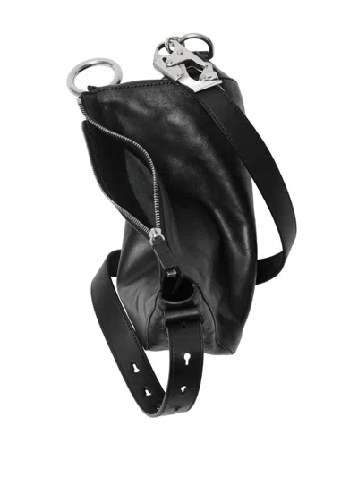 Burberry Woman Black Leather Knight Medium Shoulder Bag