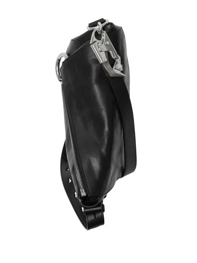 Burberry Woman Black Leather Knight Medium Shoulder Bag