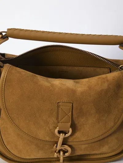 Burberry Camel Suede Hebden Handbag