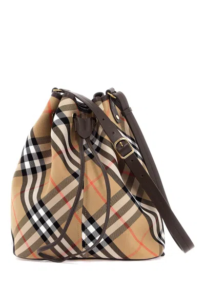 Burberry Embroidered Canvas Bucket Bag