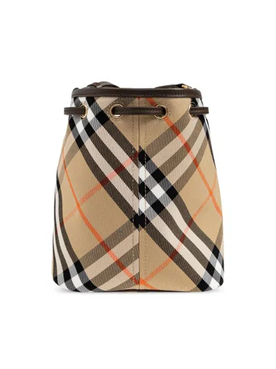 Burberry Embroidered Canvas Bucket Bag