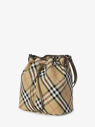 Burberry Embroidered Canvas Bucket Bag