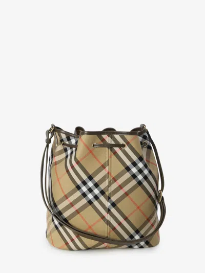 Burberry Embroidered Canvas Bucket Bag