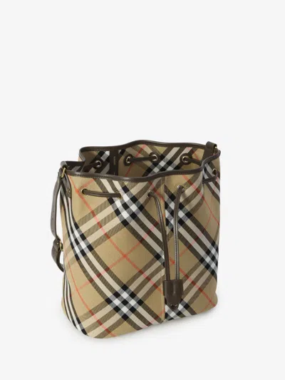 Burberry Embroidered Canvas Bucket Bag
