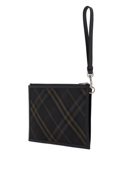 Burberry Embroidered Canvas Clutch