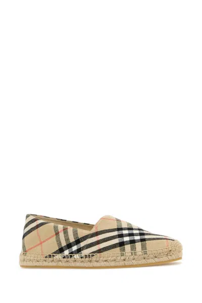 Burberry Canvas Check Pattern Espadrilles With Round Toe