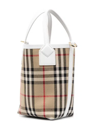 Shop Burberry Embroidered Canvas Mini London Handbag