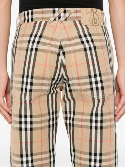 Shop Burberry Embroidered Canvas Pant