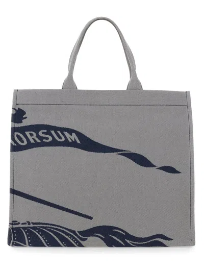 Burberry Navy Medium Ekd Canvas Tote