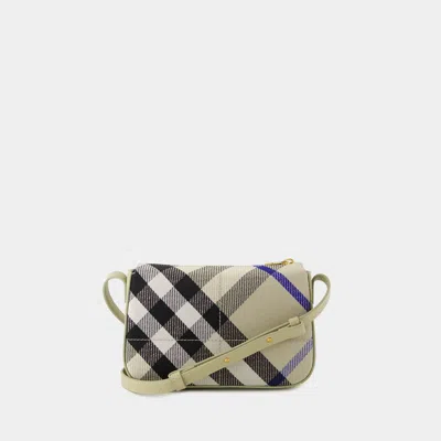 Burberry Women Embroidered Canvas Snip Crossbody Bag