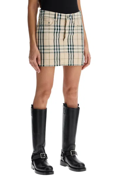 Burberry Embroidered Denim Mini Skirt