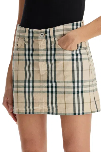 Burberry Embroidered Denim Mini Skirt
