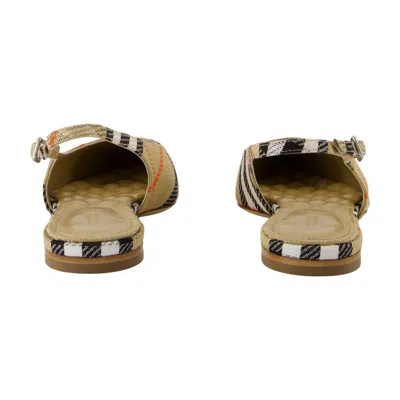 Burberry Check Birdie Slingback Ballerina Flats Women