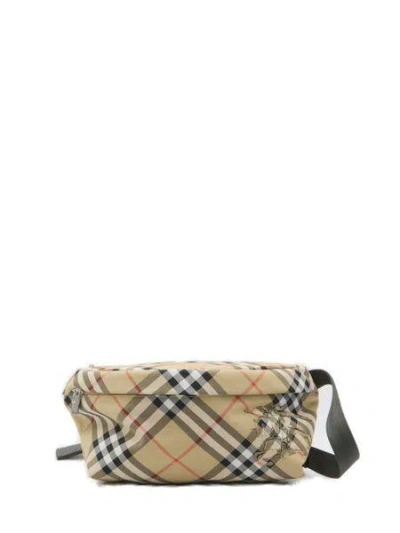 Burberry Embroidered Fabric Check Belt Bag