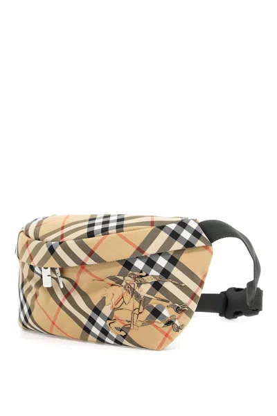 Burberry Embroidered Fabric Check Belt Bag