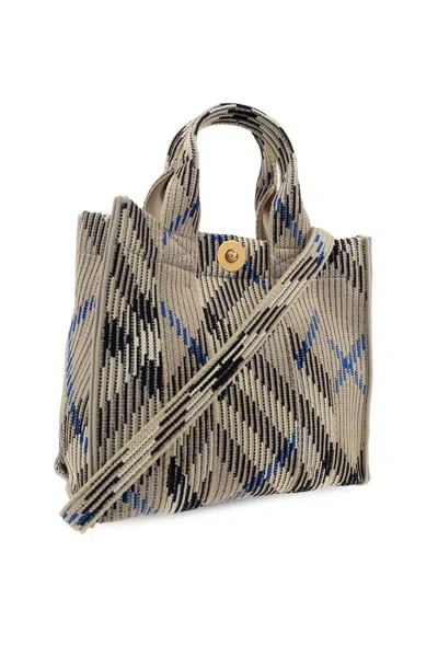 Burberry Embroidered Fabric Check Mini Handbag