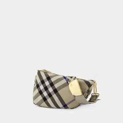 Burberry Embroidered Fabric Medium Shield Crossbody Bag